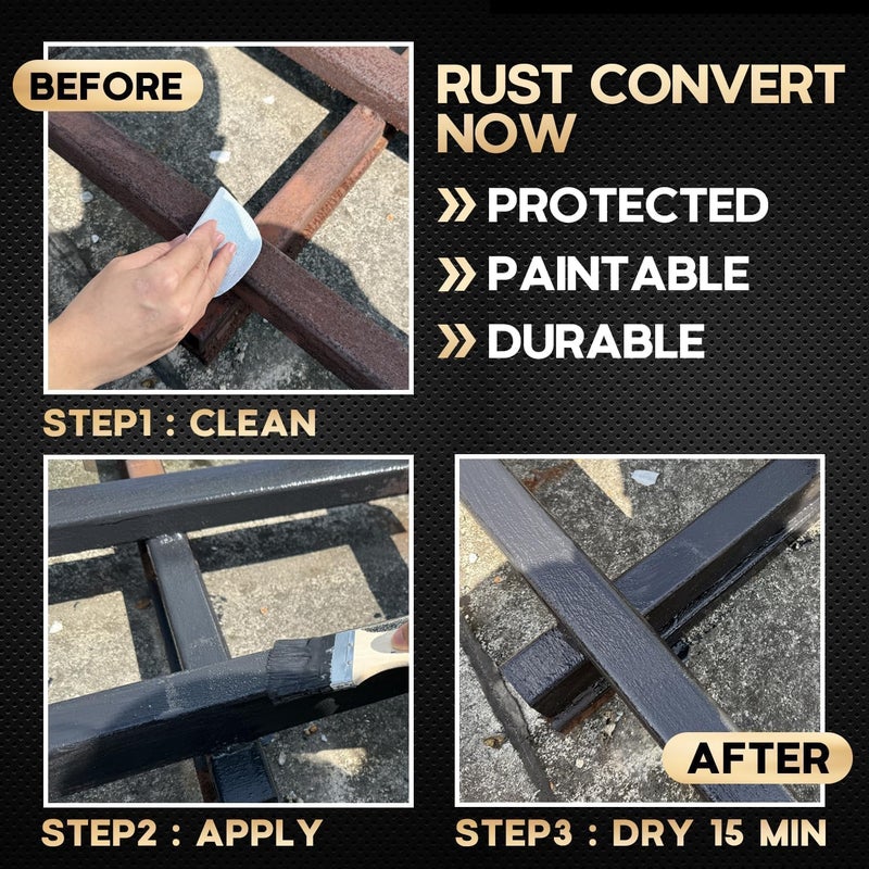 cocomfix Ultra 2-in-1 Rust Converter Paint & Metal Primer, 35 oz Heat-Stable Rust Reformer & Encapsulator for Frame, Chassis, Trailer, Truck, Paint Directly Over Rust, No-Topcoat Needed, Matte Black - Image 5